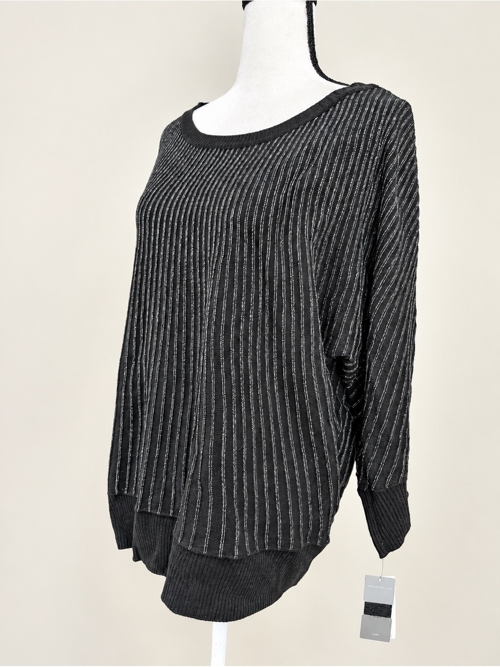 Sweater/Charter Club / Woman / Plus 2X / Black / Silver /New